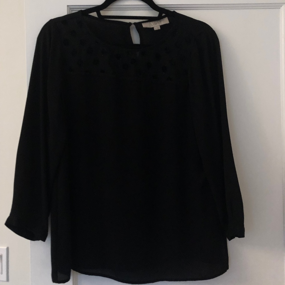 Black Blouse with Illusion Top